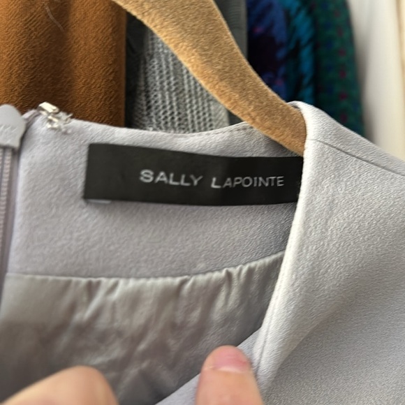 Sally La Pointe- Grey Shortsleeve Cutout Button Midi Dress - Picture 2 of 6